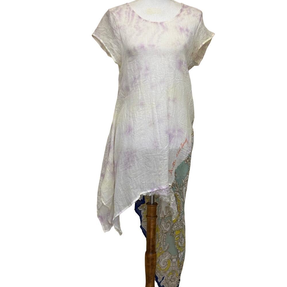 Aratta Silent Journey Mixed Media Tunic Small, boho, prairie, festival, romantic